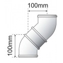 COUDE VENTOUSE BULEX ALU/ALU 45° 60/100  0020199404