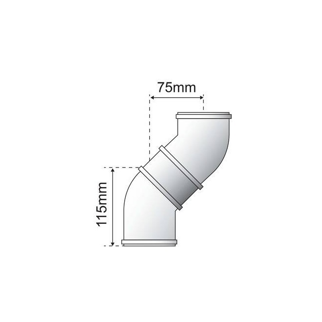 COUDE VENTOUSE BULEX ALU/ALU 45° 80/125  0020199416