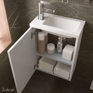 lavabo salle de bain, en composite minérale, 75x32.5 cm