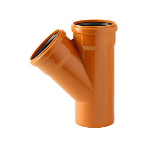 Té pour égout 87° PVC orange avec joint Ø 110 mm